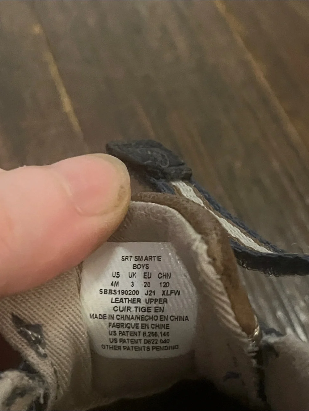 Stride Rite Navy and Tan Hook-and-Loop Kids Sneakers